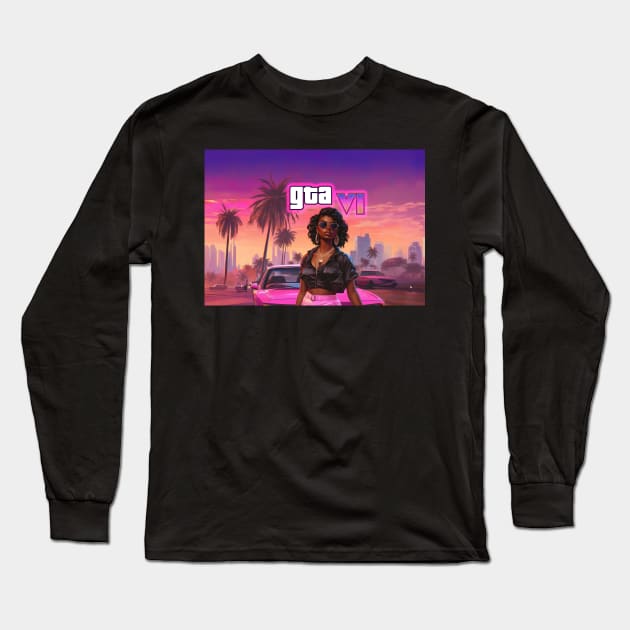 GTA 6 Long Sleeve T-Shirt by Buff Geeks Art